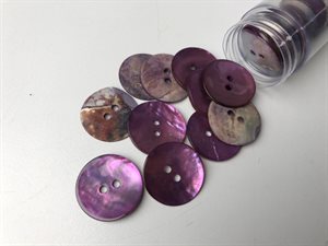 Farvet perlemor knap - lys lavendel, 20 mm